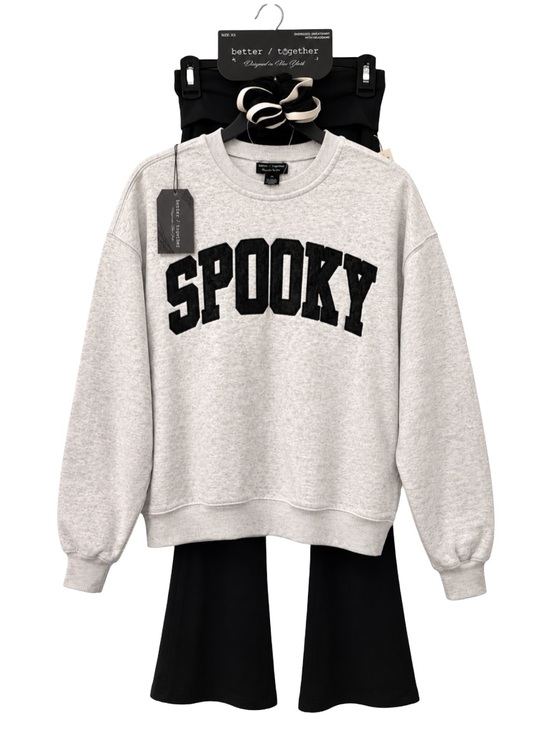 Better Together Tops - Spooky Embroidered Sweatshirt, Leggings, & Scrunchie Halloween Lounge Set NWT